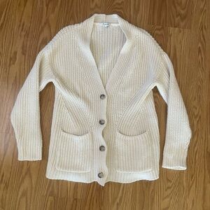 Madewell Textural Stitch V-Neck Cardigan Sweater